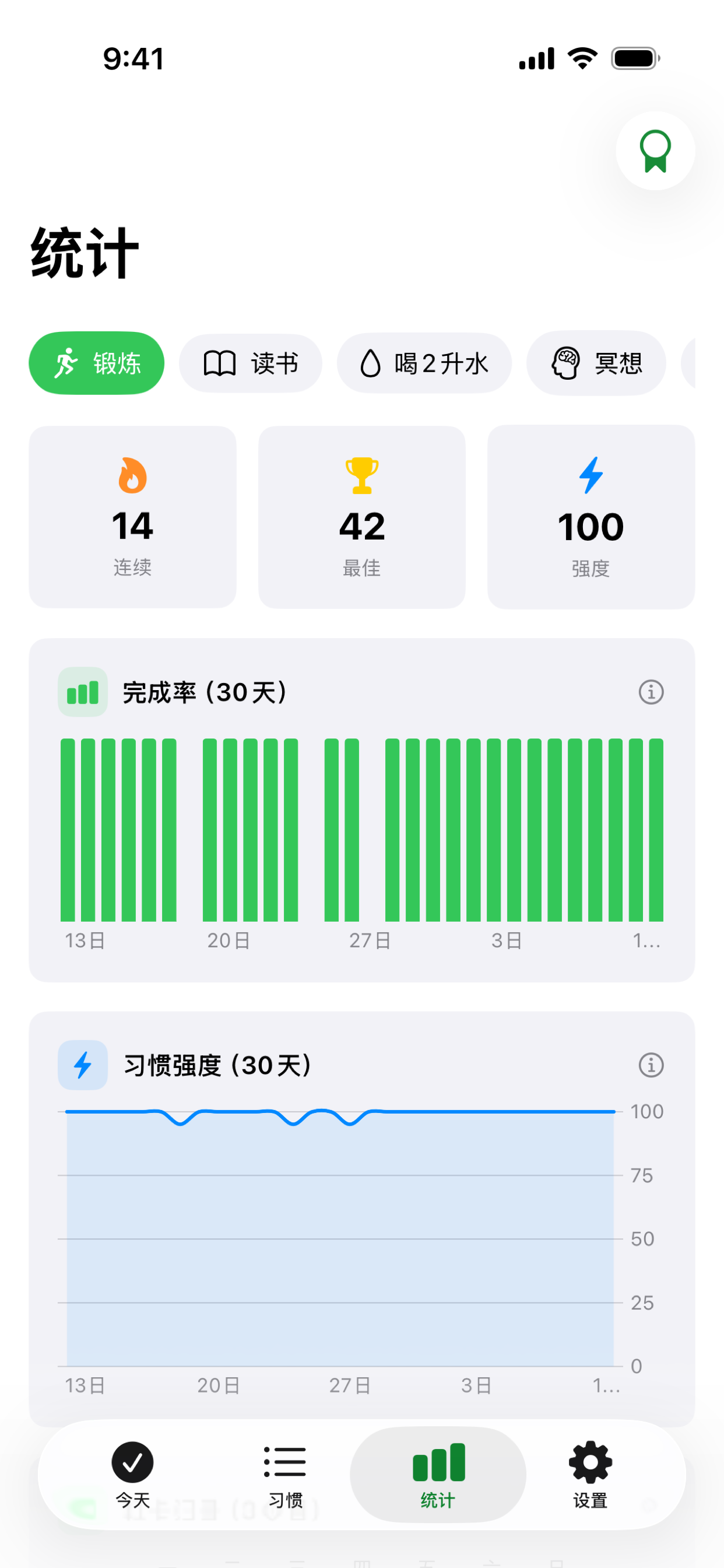 Habit 统计页面