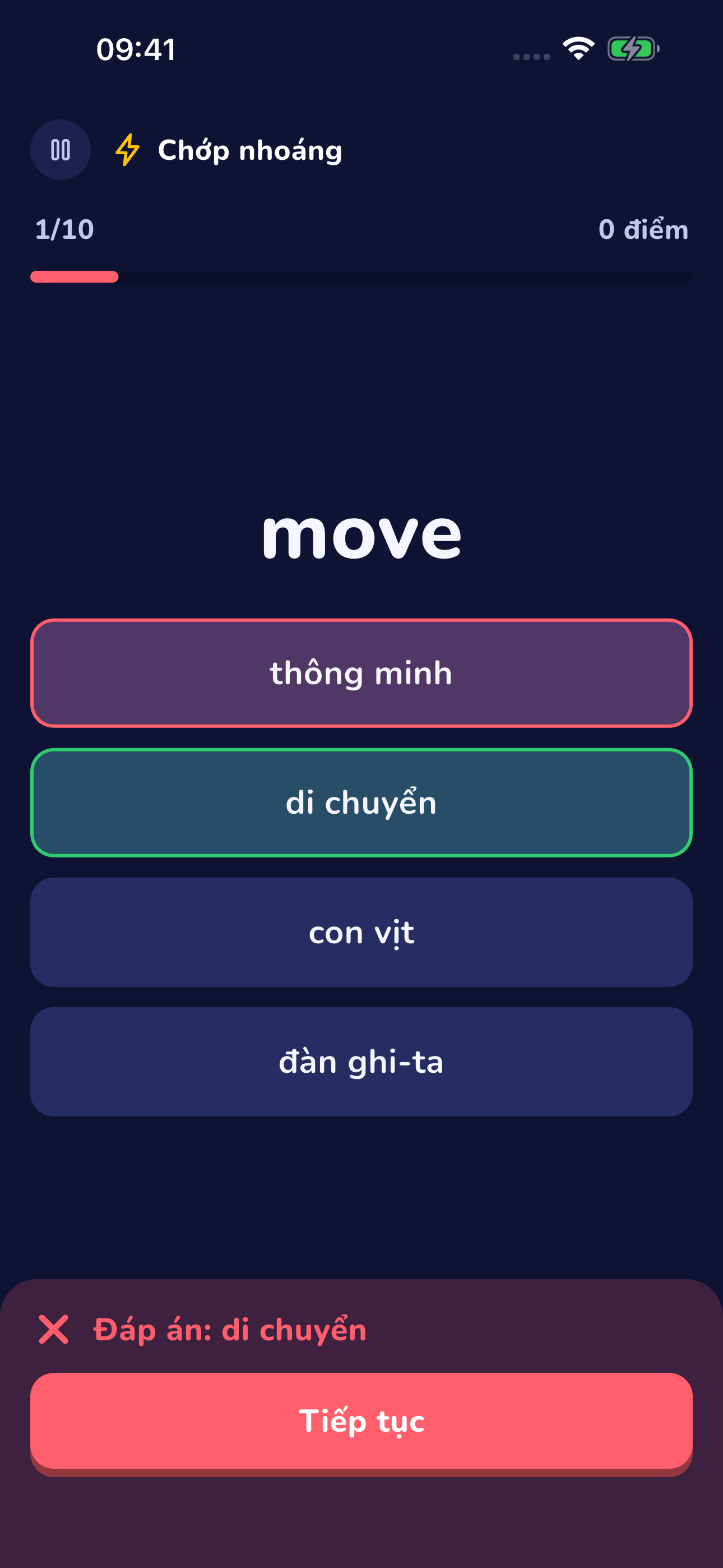 Game Chớp nhoáng chọn nghĩa